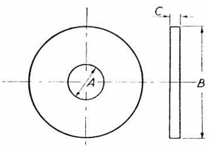Dimensions for Large Diameter Washers to BS 3410 Table 6