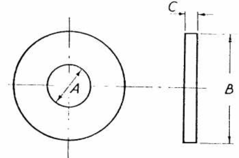 Dimensions for Large Diameter Black Washers to BS 3410 Table 8