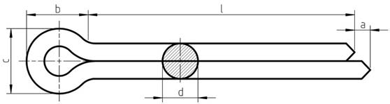 Dimensions for PN 82001 - Split pins