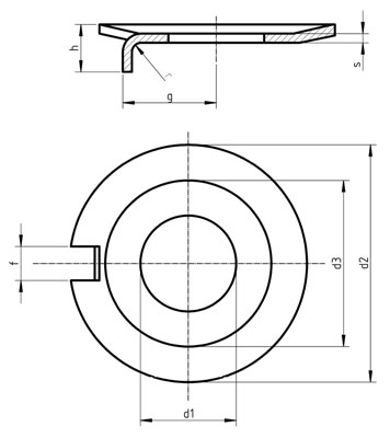 Dimensions for PN 82011 - External tab