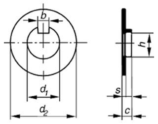 Dimensions for PN 82016 - Retaining plate with internal nose