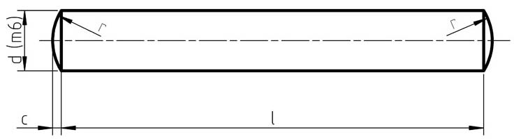 Dimensions for PN 85021 - Dowel Pins